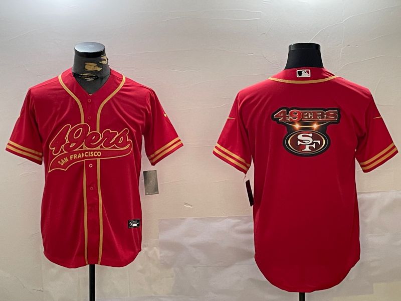 Men San Francisco 49ers Blank Red Gold Joint Name 2024 Nike Limited NFL Jersey style 1->san francisco 49ers->NFL Jersey